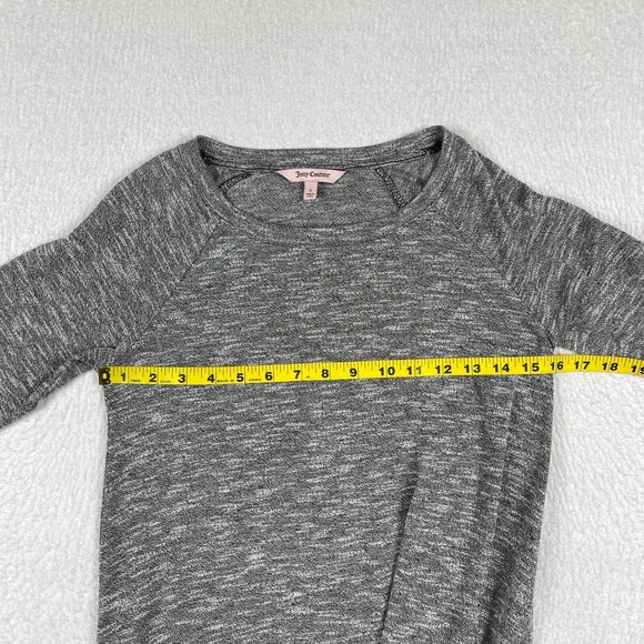 Juicy Couture Shirt Womens Small Gray Gather Knot Front Casual Long Sleeve Top - Picture 9 of 11